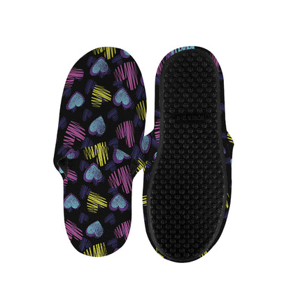 Graffiti Heart Pattern Print Slippers
