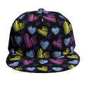 Graffiti Heart Pattern Print Snapback Cap