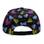 Graffiti Heart Pattern Print Snapback Cap