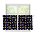 Graffiti Heart Pattern Print Tier Curtains