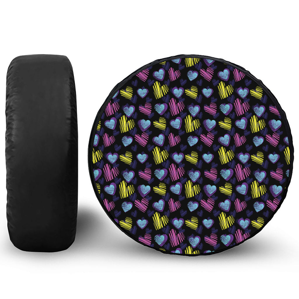 Graffiti Heart Pattern Print Tire Cover