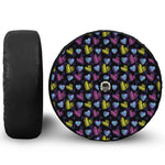 Graffiti Heart Pattern Print Tire Cover With Camera Hole