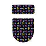 Graffiti Heart Pattern Print Toilet Lid And Tank Cover Set