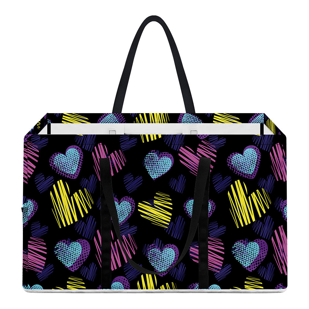 Graffiti Heart Pattern Print Utility Tote Bag