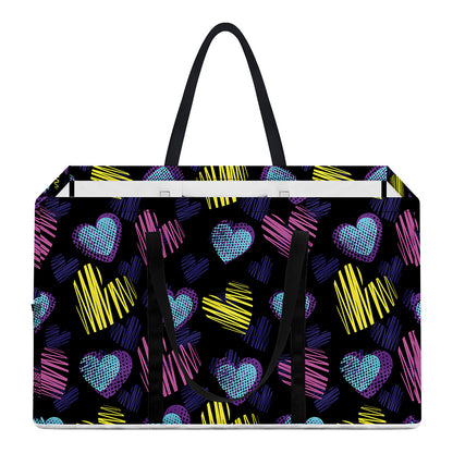 Graffiti Heart Pattern Print Utility Tote Bag