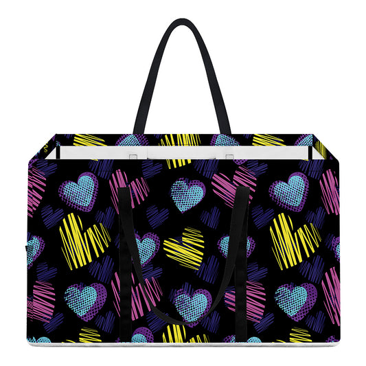 Graffiti Heart Pattern Print Utility Tote Bag