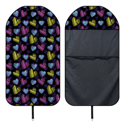 Graffiti Heart Pattern Print Waterproof Car Seat Cover