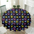 Graffiti Heart Pattern Print Waterproof Round Tablecloth