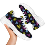 Graffiti Heart Pattern Print White Chunky Shoes
