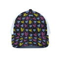 Graffiti Heart Pattern Print White Mesh Trucker Hat
