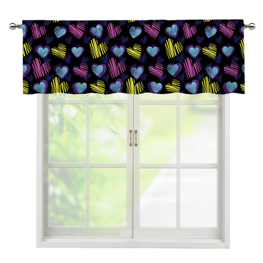 Graffiti Heart Pattern Print Window Valance