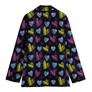 Graffiti Heart Pattern Print Women's Blazer