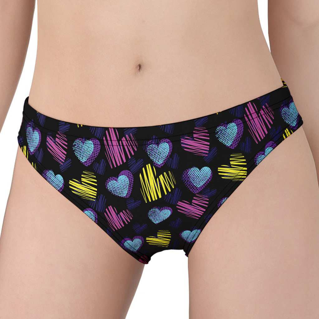 Graffiti Heart Pattern Print Women's Panties