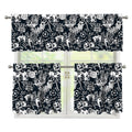 Graffiti Monster Characters Print 3 Piece Kitchen Curtains
