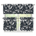 Graffiti Monster Characters Print 3 Piece Kitchen Curtains