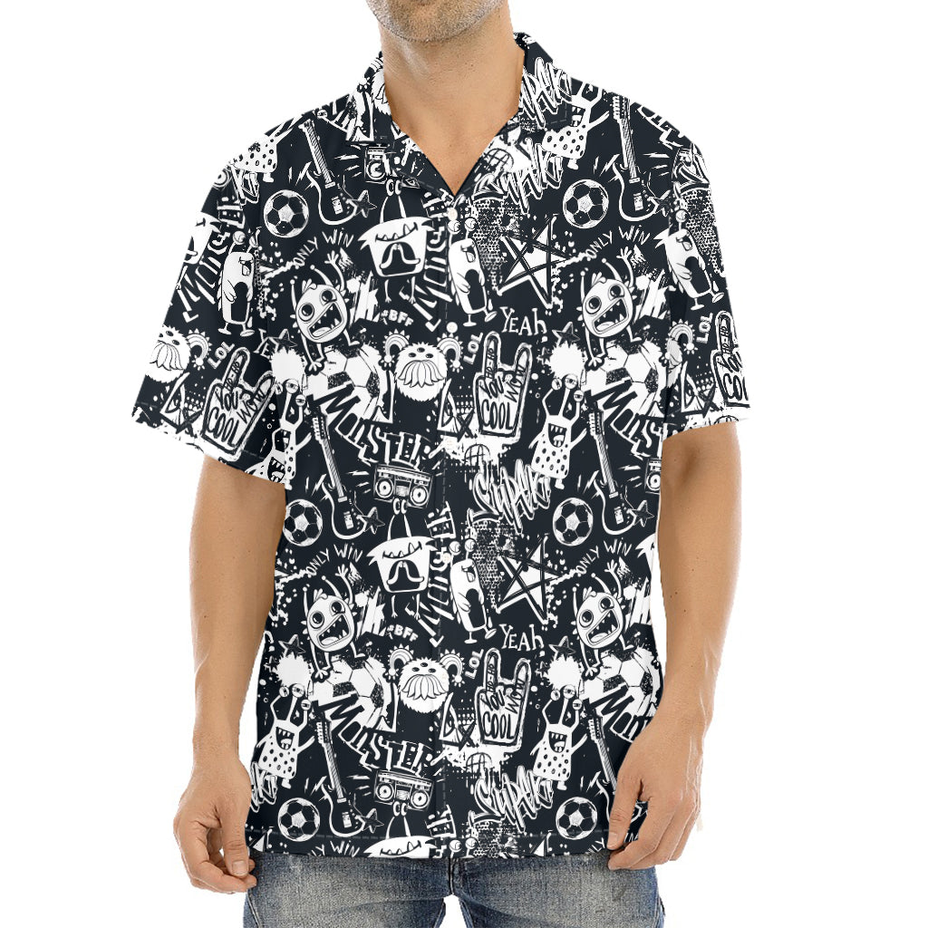 Graffiti Monster Characters Print Aloha Shirt