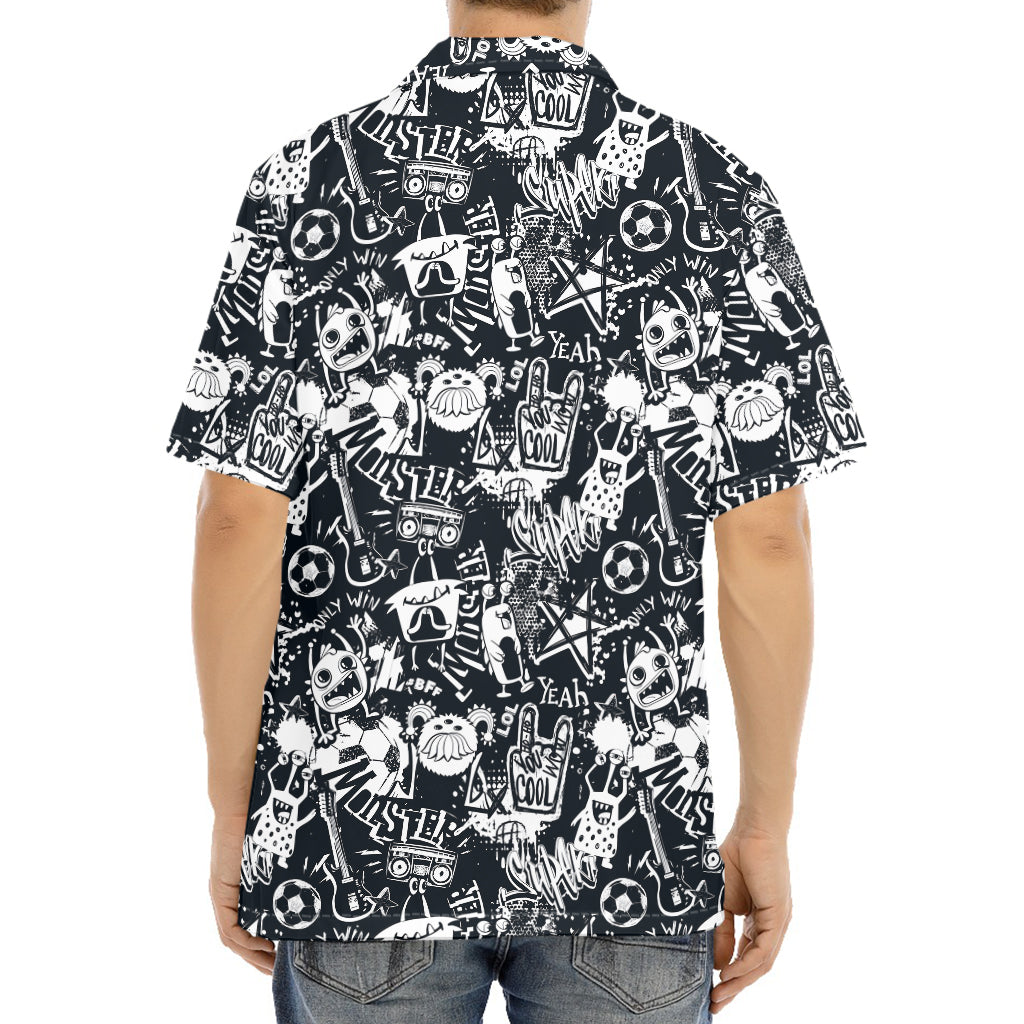 Graffiti Monster Characters Print Aloha Shirt