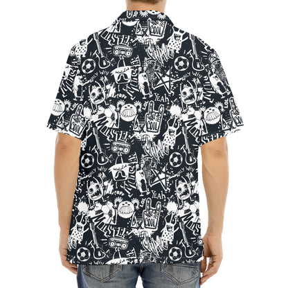 Graffiti Monster Characters Print Aloha Shirt