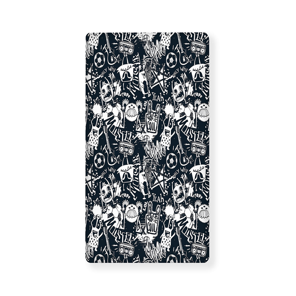 Graffiti Monster Characters Print Baby Crib Sheet