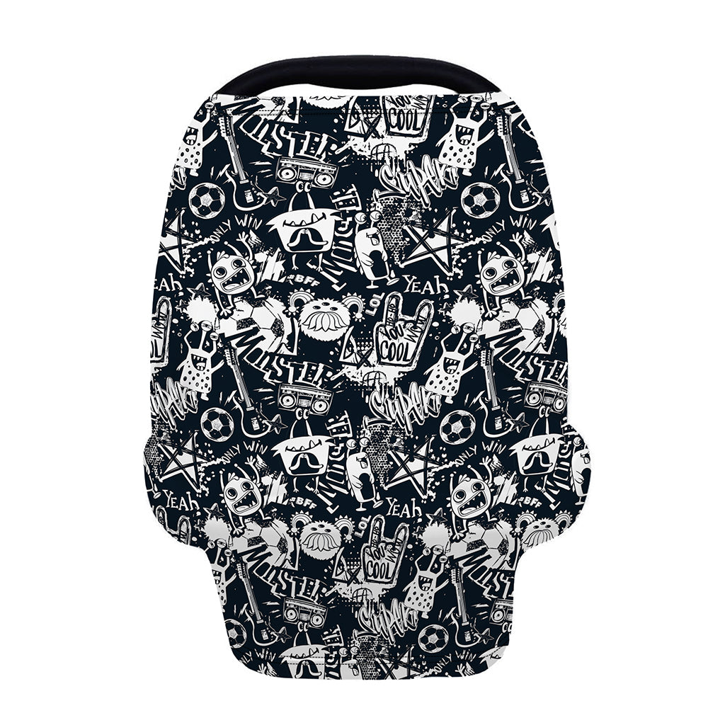 Graffiti Monster Characters Print Baby Seat Cover