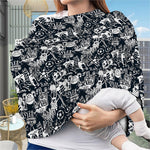 Graffiti Monster Characters Print Baby Seat Cover