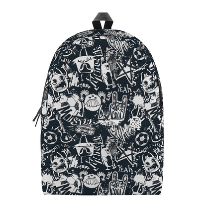 Graffiti Monster Characters Print Backpack