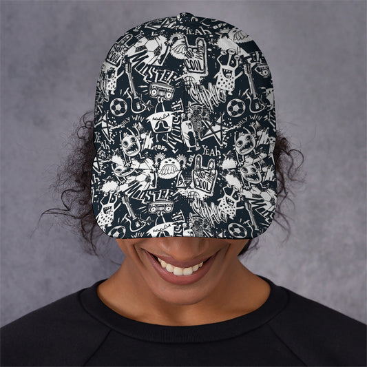 Graffiti Monster Characters Print Baseball Cap