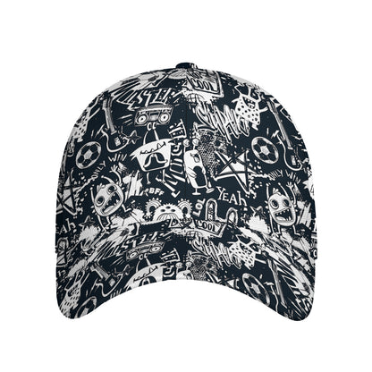 Graffiti Monster Characters Print Baseball Cap