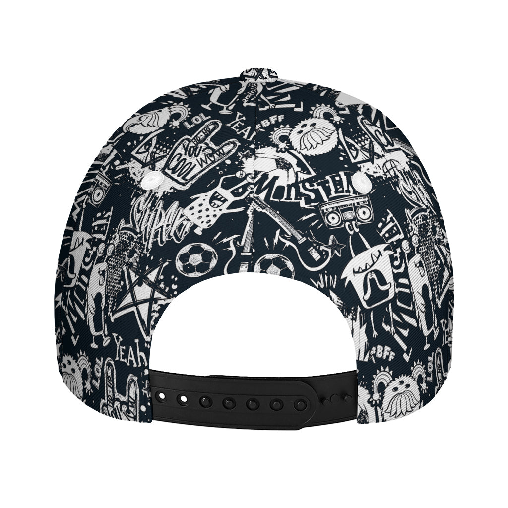 Graffiti Monster Characters Print Baseball Cap