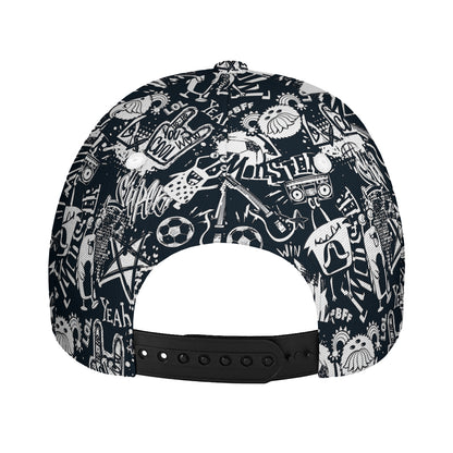 Graffiti Monster Characters Print Baseball Cap