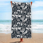 Graffiti Monster Characters Print Beach Towel