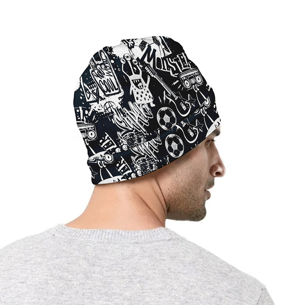 Graffiti Monster Characters Print Beanie