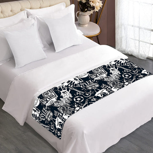 Graffiti Monster Characters Print Bed Runner