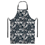 Graffiti Monster Characters Print Bib Apron With Pocket