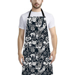 Graffiti Monster Characters Print Bib Apron With Pocket