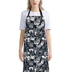 Graffiti Monster Characters Print Bib Apron With Pocket
