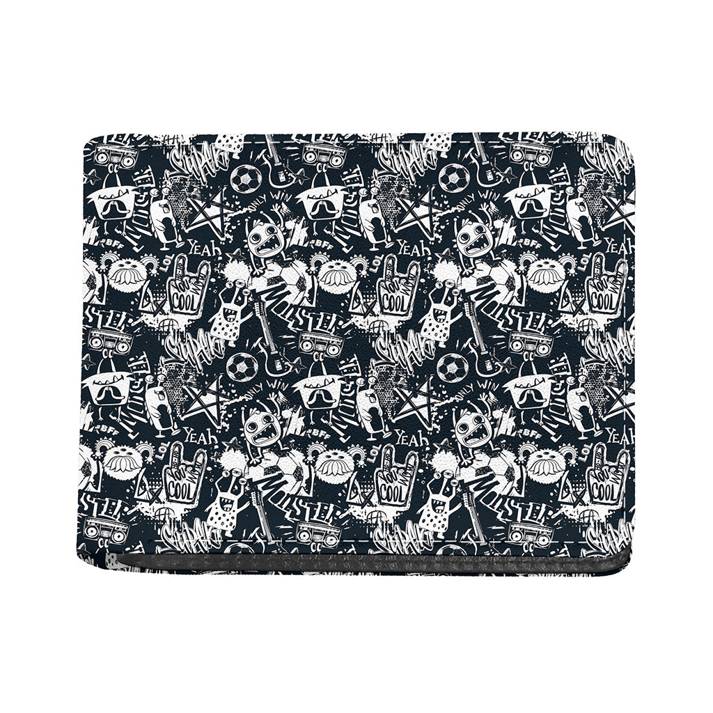 Graffiti Monster Characters Print Bifold Wallet