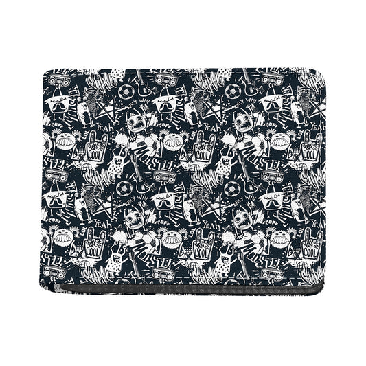 Graffiti Monster Characters Print Bifold Wallet