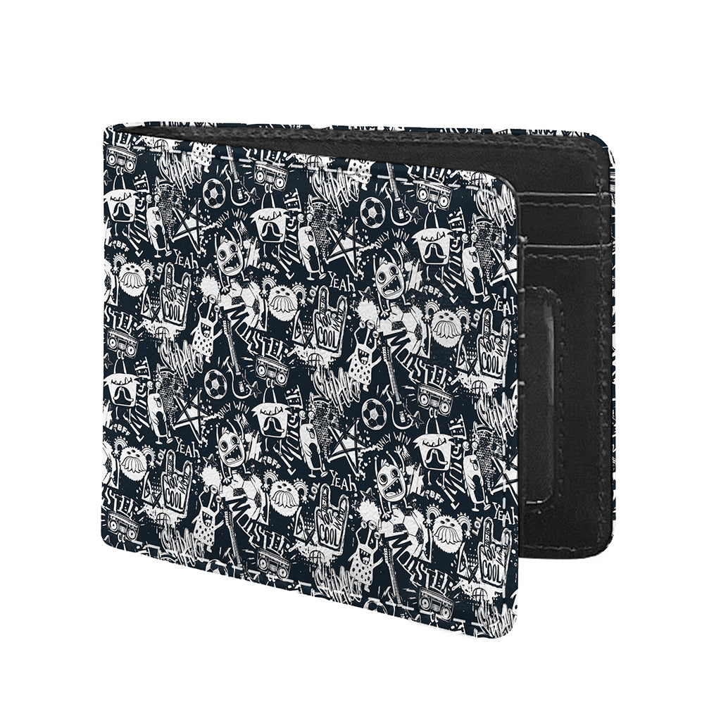 Graffiti Monster Characters Print Bifold Wallet