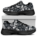 Graffiti Monster Characters Print Black Chunky Shoes