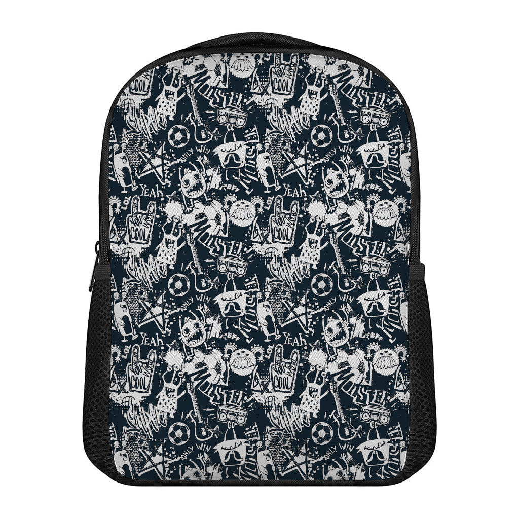 Graffiti Monster Characters Print Casual Backpack