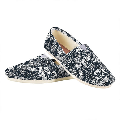 Graffiti Monster Characters Print Casual Shoes