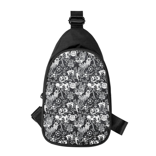 Graffiti Monster Characters Print Chest Bag