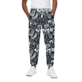 Graffiti Monster Characters Print Cotton Sweatpants