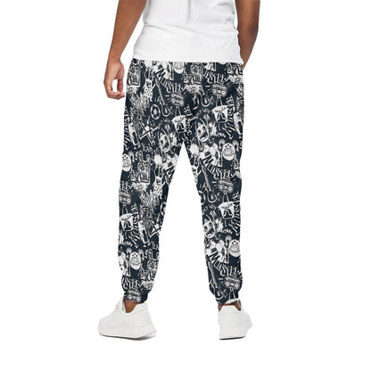 Graffiti Monster Characters Print Cotton Pants