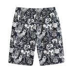 Graffiti Monster Characters Print Cotton Shorts