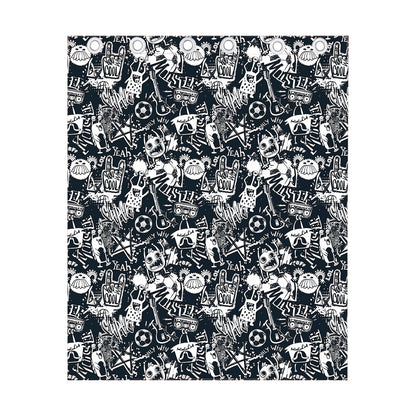 Graffiti Monster Characters Print Curtain