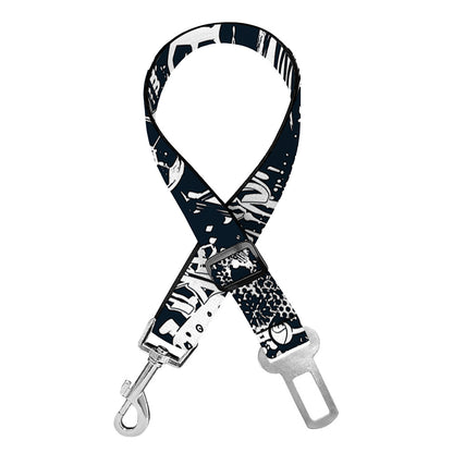Graffiti Monster Characters Print Dog Seat Belt