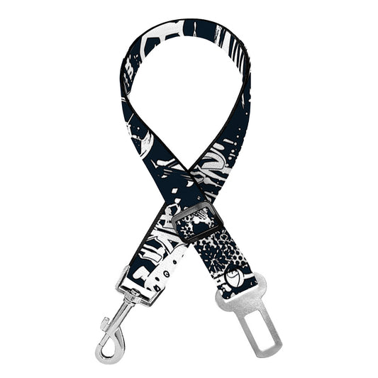 Graffiti Monster Characters Print Dog Seat Belt