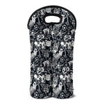 Graffiti Monster Characters Print Double Neoprene Wine Tote